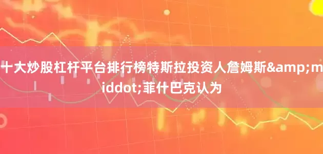 十大炒股杠杆平台排行榜特斯拉投资人詹姆斯&middot;菲什巴克认为