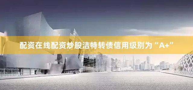 配资在线配资炒股洁特转债信用级别为“A+”